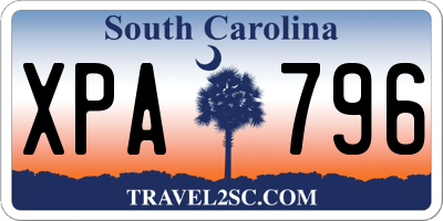 SC license plate XPA796