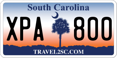 SC license plate XPA800