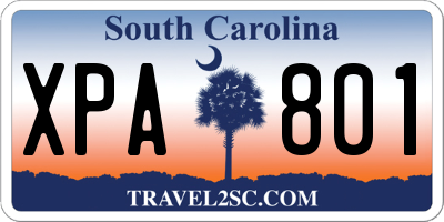 SC license plate XPA801