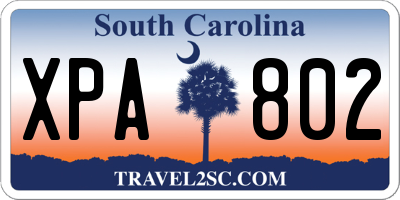 SC license plate XPA802