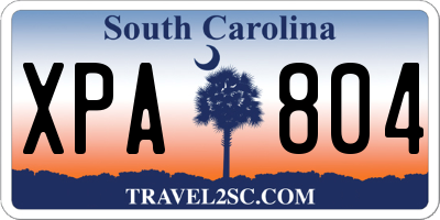SC license plate XPA804