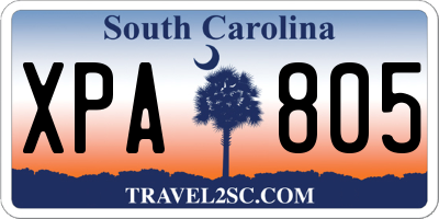SC license plate XPA805
