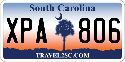 SC license plate XPA806