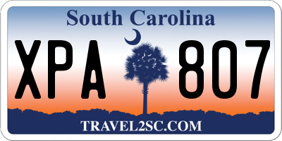 SC license plate XPA807