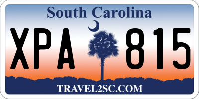 SC license plate XPA815
