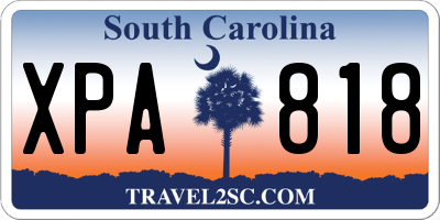 SC license plate XPA818