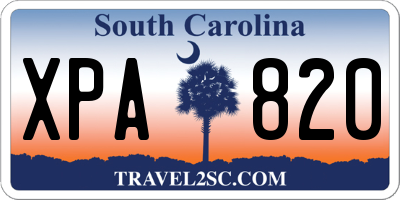 SC license plate XPA820