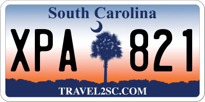 SC license plate XPA821