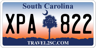 SC license plate XPA822