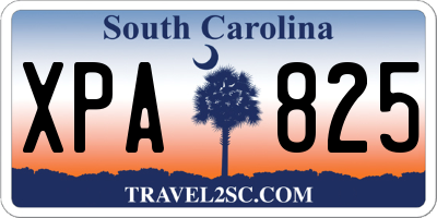 SC license plate XPA825
