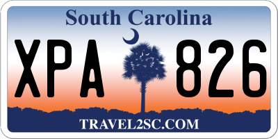 SC license plate XPA826