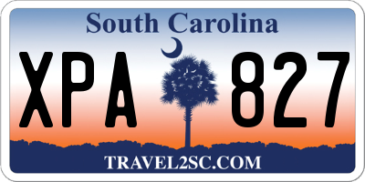 SC license plate XPA827