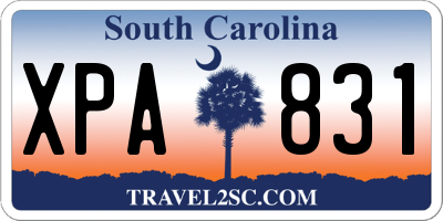 SC license plate XPA831