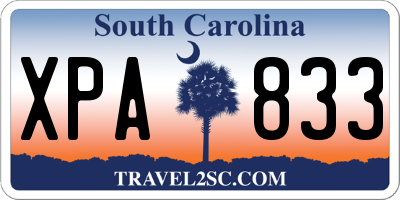 SC license plate XPA833