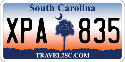 SC license plate XPA835