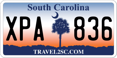 SC license plate XPA836