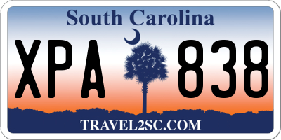 SC license plate XPA838