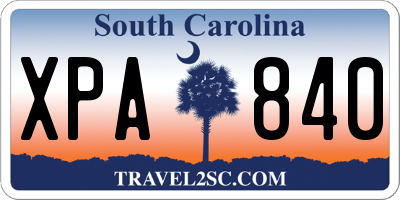SC license plate XPA840