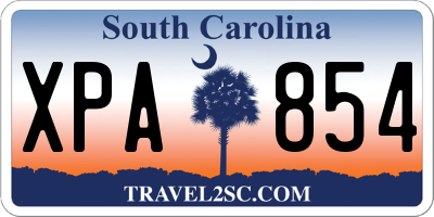 SC license plate XPA854