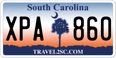 SC license plate XPA860