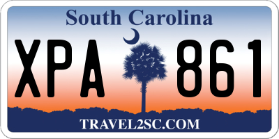 SC license plate XPA861