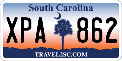 SC license plate XPA862