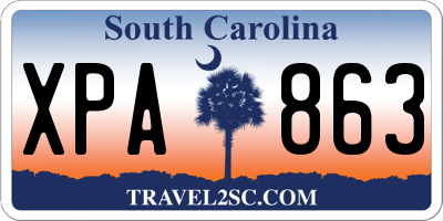 SC license plate XPA863
