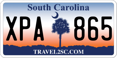 SC license plate XPA865