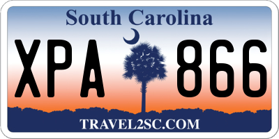 SC license plate XPA866