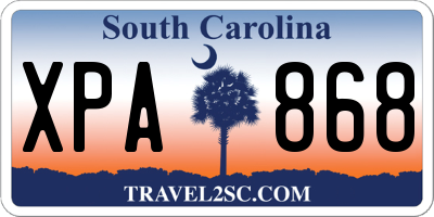 SC license plate XPA868
