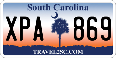SC license plate XPA869