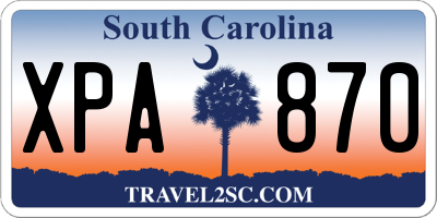SC license plate XPA870