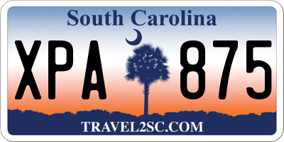 SC license plate XPA875