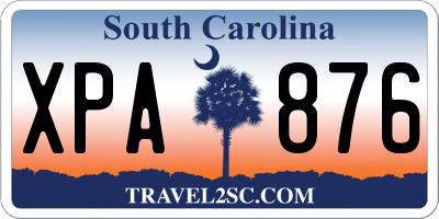 SC license plate XPA876