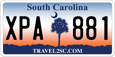 SC license plate XPA881