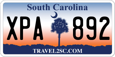 SC license plate XPA892