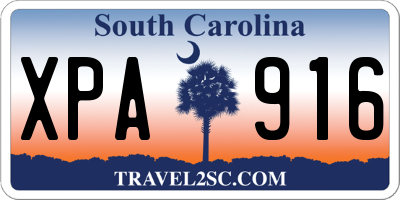 SC license plate XPA916