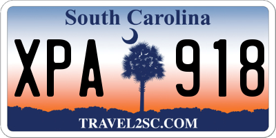 SC license plate XPA918