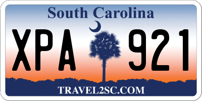 SC license plate XPA921
