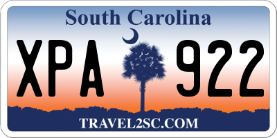 SC license plate XPA922