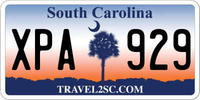 SC license plate XPA929