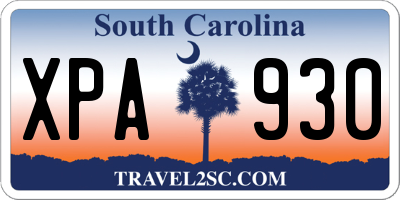 SC license plate XPA930