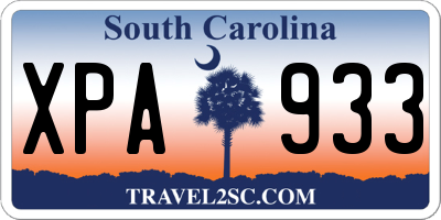 SC license plate XPA933