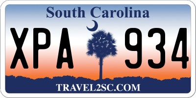 SC license plate XPA934