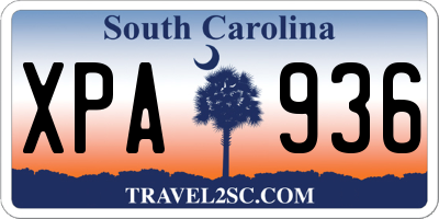 SC license plate XPA936