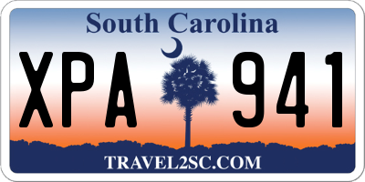 SC license plate XPA941