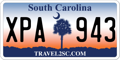 SC license plate XPA943