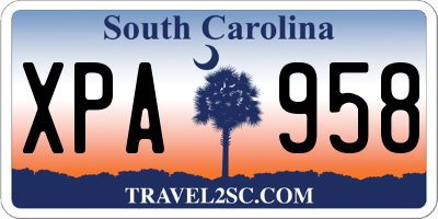 SC license plate XPA958