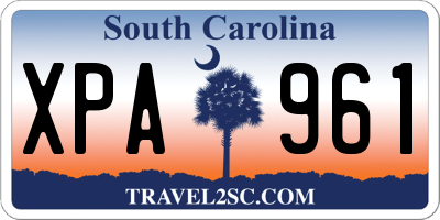 SC license plate XPA961
