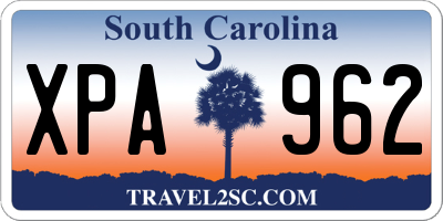 SC license plate XPA962